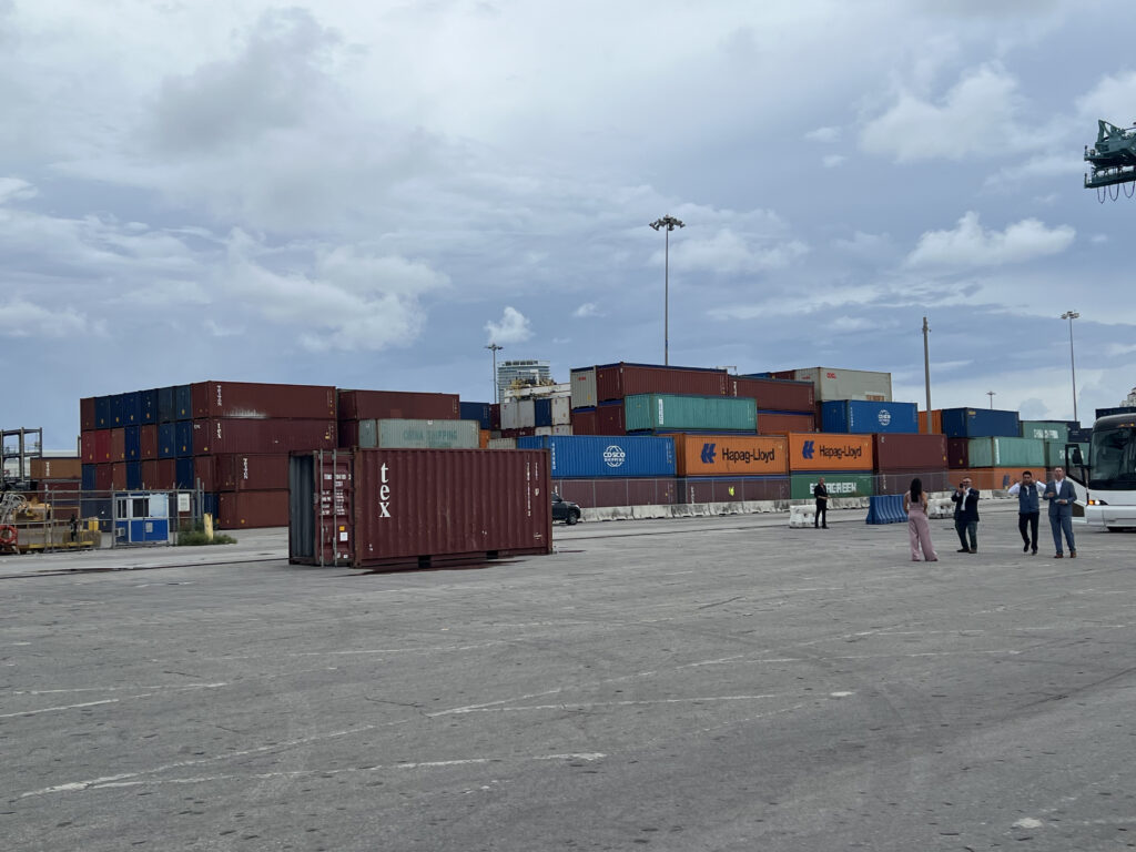 Containerized Freight Sitting at Port Miami