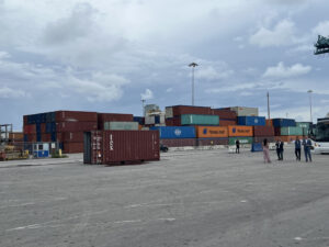 Containerized Freight Sitting at Port Miami