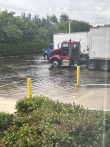 Parking Lot Flooding for Florida Truckers in Dania Beach at a 3PL.