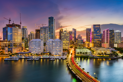 Miami FL Skyline at night