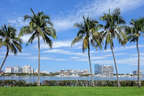 West Palm Beach waterfront city view