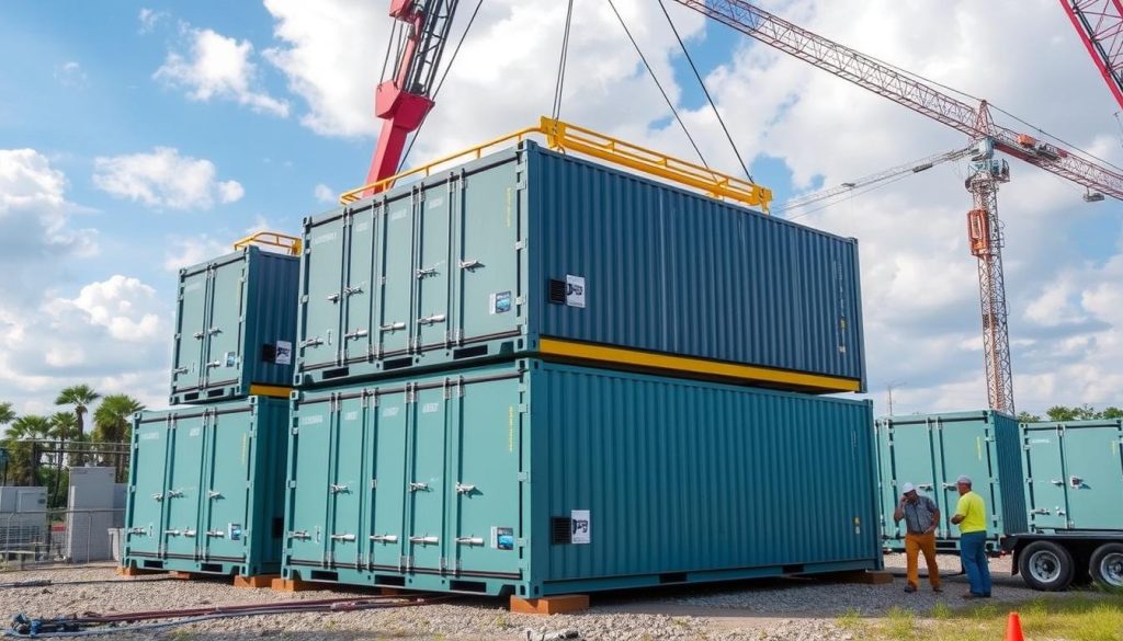 Grid-scale battery storage system being installed at Florida renewable energy site
