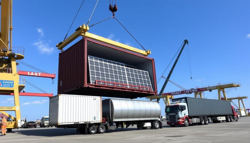 Multi-modal transportation of renewable energy components at Florida logistics hub